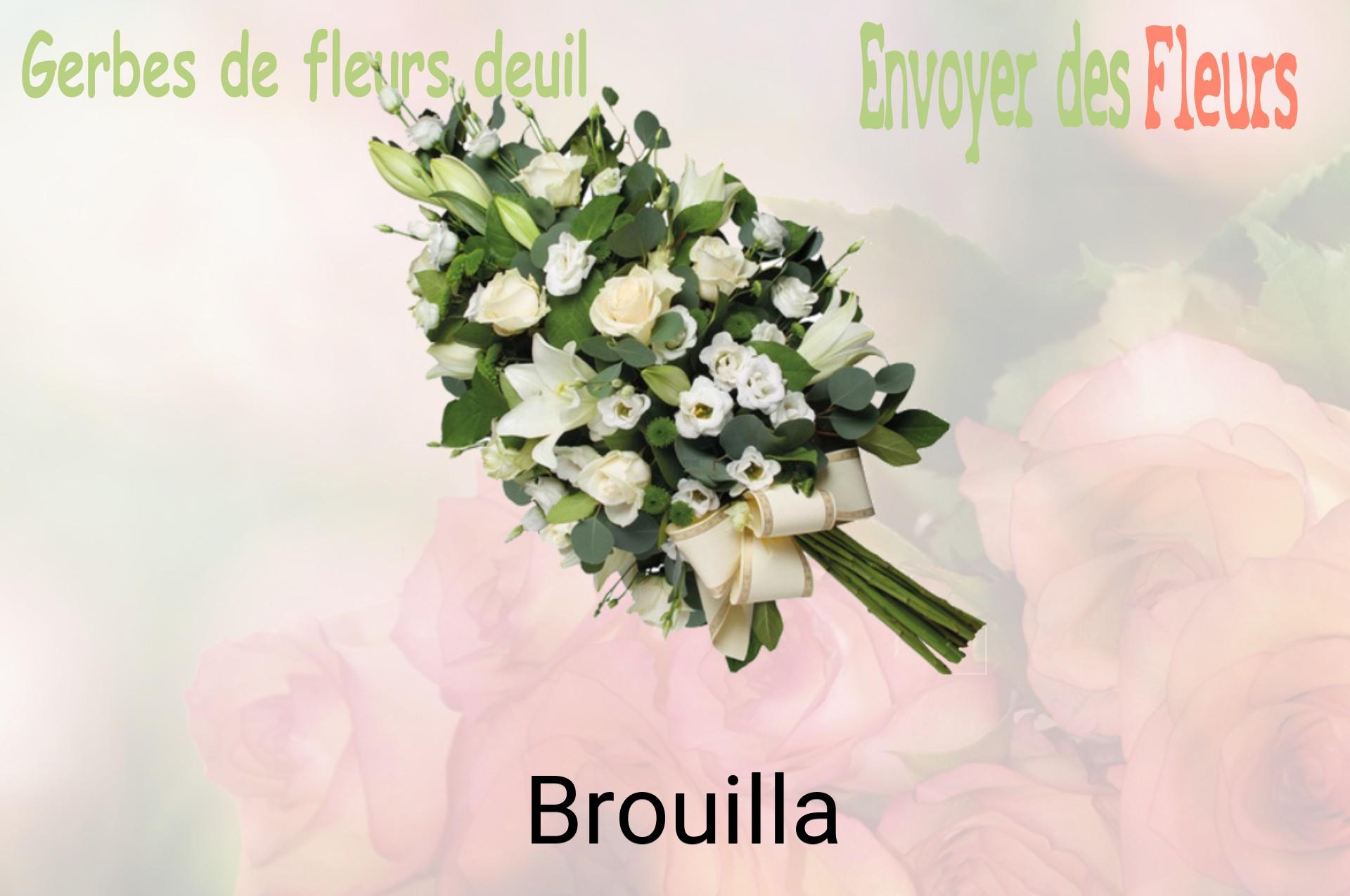 Gerbe de fleurs de deuil livrée à Brouilla